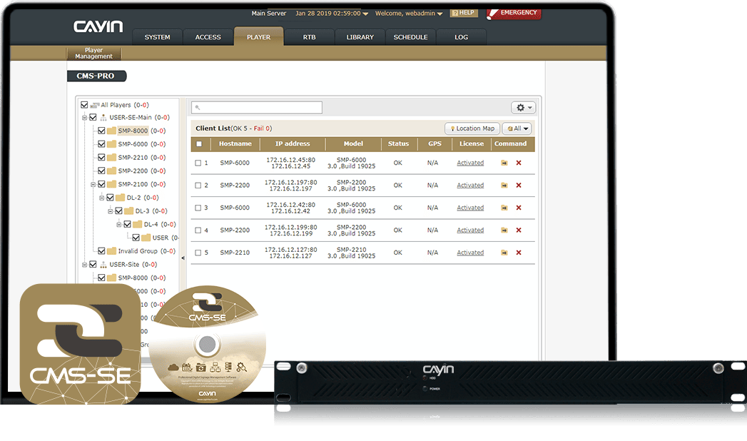 Comparar servidores CMS de CAYIN