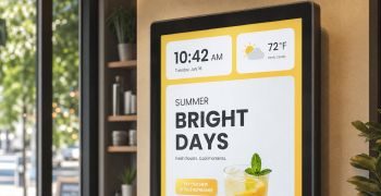 GO CAYIN poster Adds Clock and Weather Widgets for Real Time Screen Content