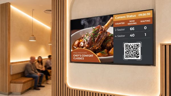 GOxCALL can be applied in restaurants, pairing today's menu highlight with the current table queue.