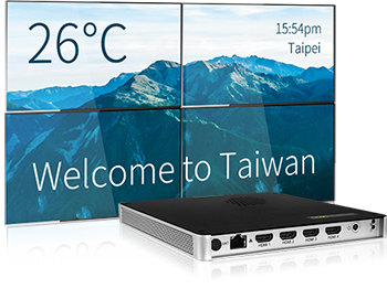 SMP-8100: A high-performance web-based digital signage player with four efficient screen outputs and video wall