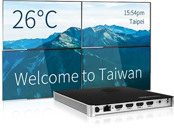 SMP-8100: A high-performance web-based digital signage player with four efficient screen outputs and video wall
