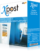 xPost is a web-based application software designed for vertical markets, providing powerful and customizable features for efficient and streamlined digital signage management and content distribution.